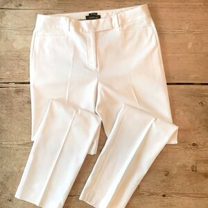 NWOT Talbots “Newport” White Cotton Stretch Plain Front Tapered Trouser Pant